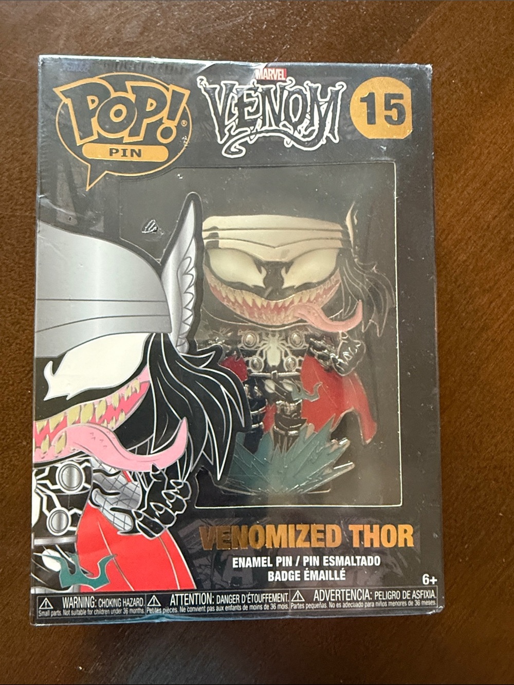 Funko Pop! Pin Venomized Thor Enamel Pin - Black, Red, Cream
